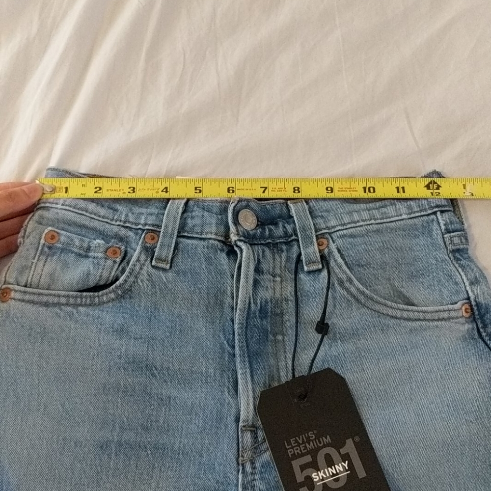 Levi's 501 Skinny Jeans Nibbed Hem Blue Mark - Picture 4 of 11
